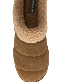 Dunlop Brown Suede Mule Slippers