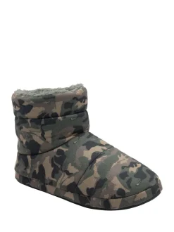 Dunlop Green Mens Faux Fur Lined Boot Slippers