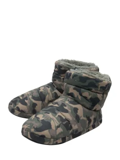 Dunlop Green Mens Faux Fur Lined Boot Slippers