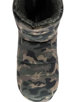Dunlop Green Mens Faux Fur Lined Boot Slippers