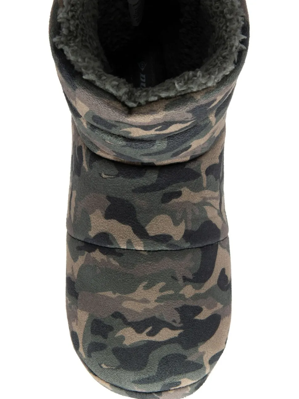 Dunlop Green Mens Faux Fur Lined Boot Slippers
