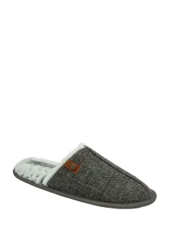 Dunlop Grey Closed Toe Mens Mule Slippers