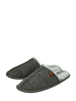Dunlop Grey Closed Toe Mens Mule Slippers