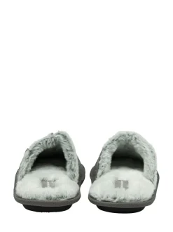 Dunlop Grey Closed Toe Mens Mule Slippers