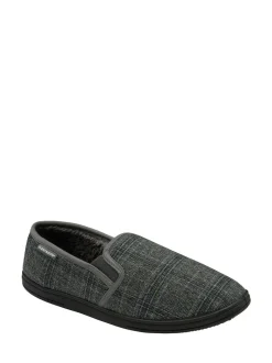 Dunlop Grey Mens Twin Gusset Full Slippers