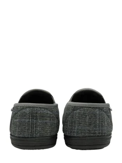 Dunlop Grey Mens Twin Gusset Full Slippers