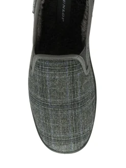 Dunlop Grey Mens Twin Gusset Full Slippers