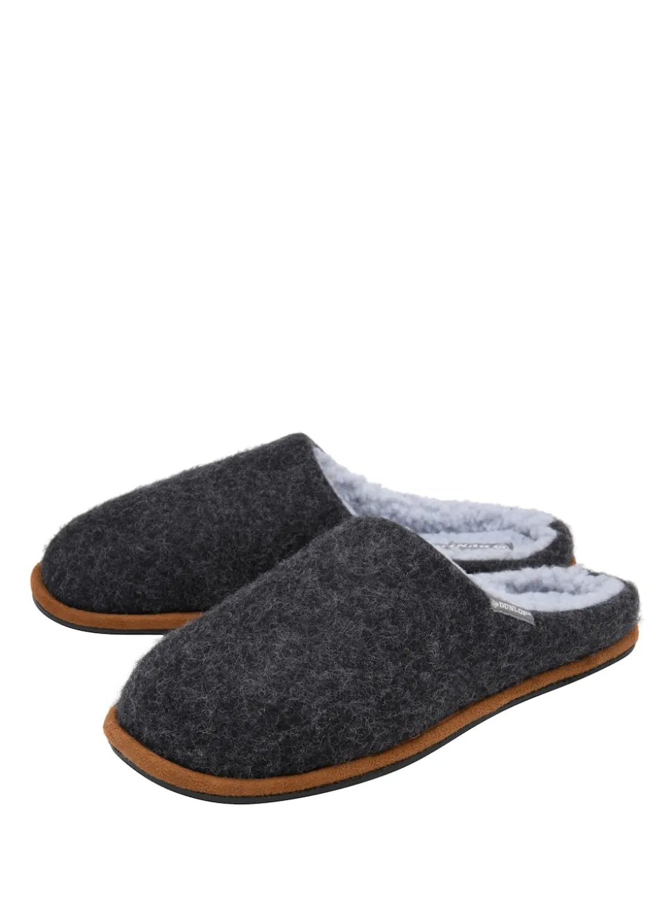 Dunlop Grey Textile Mule Slippers