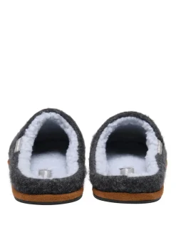 Dunlop Grey Textile Mule Slippers