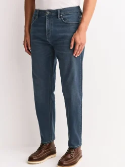 Dusky Blue Regular Tapered Fit Motionflex Jeans