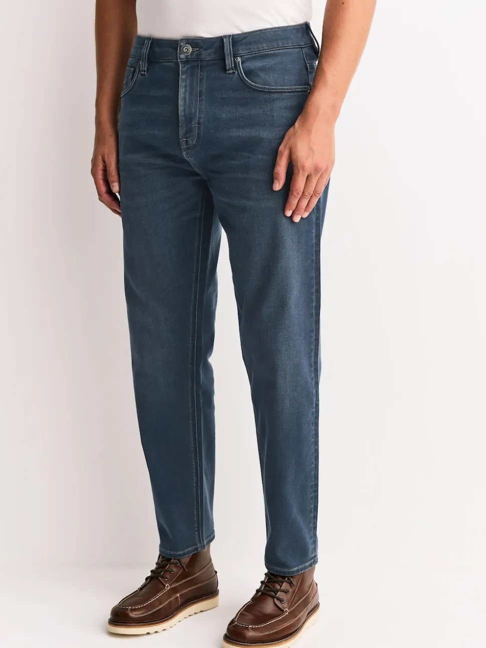 Dusky Blue Regular Tapered Fit Motionflex Jeans