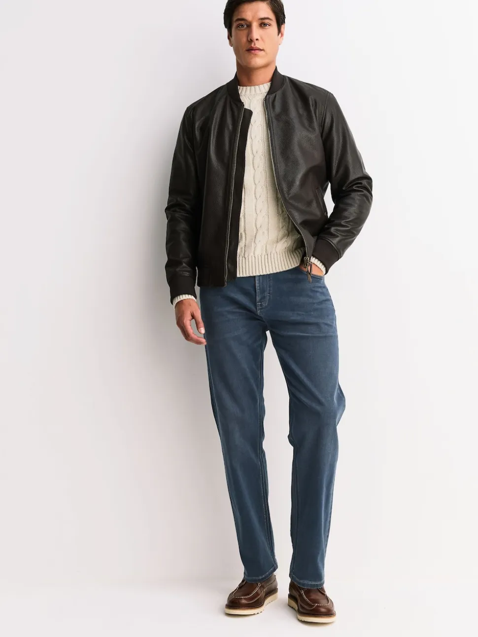 Dusky Blue Regular Tapered Fit Motionflex Jeans