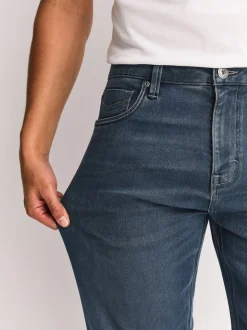 Dusky Blue Regular Tapered Fit Motionflex Jeans