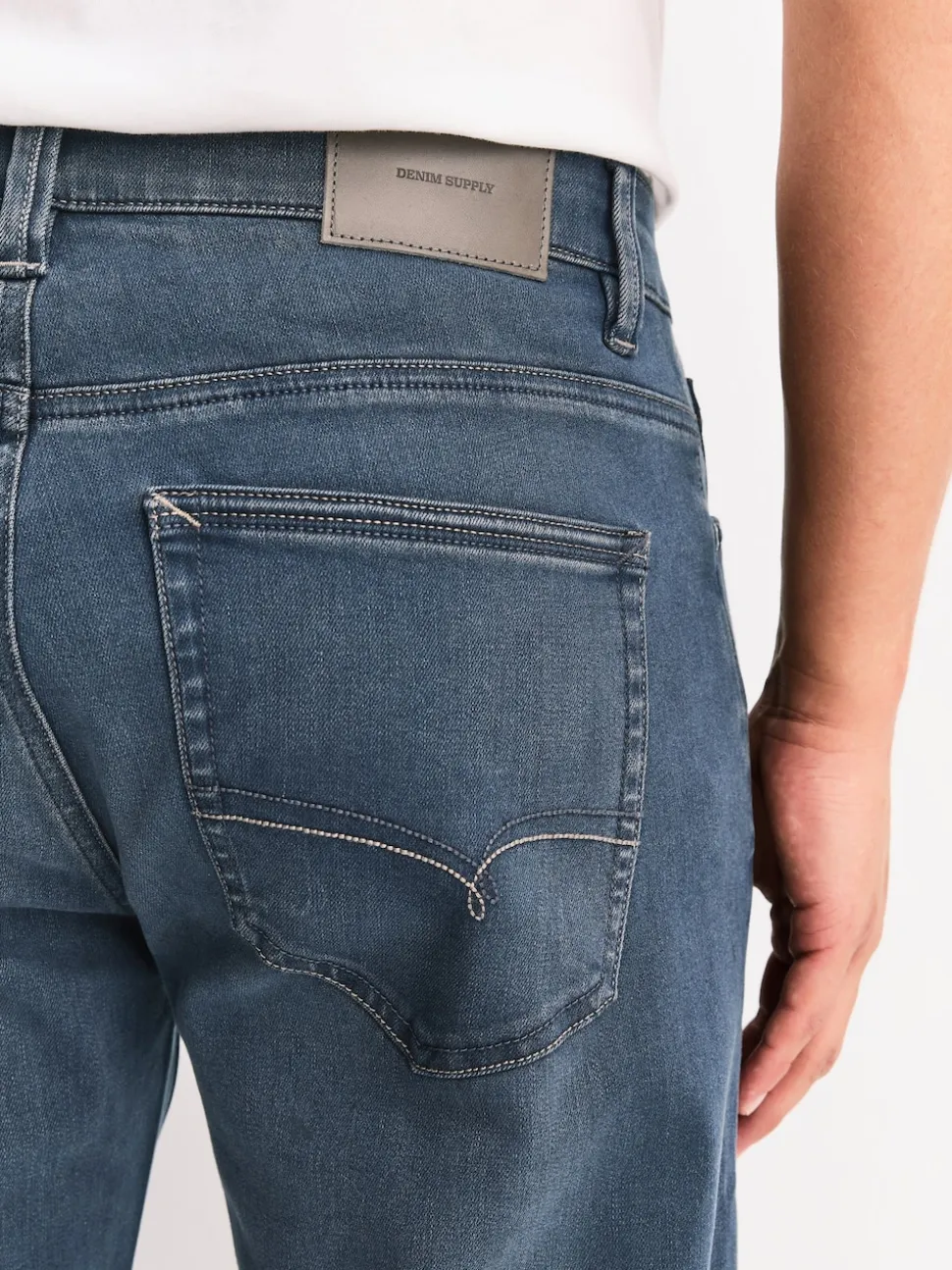 Dusky Blue Regular Tapered Fit Motionflex Jeans