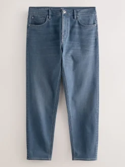 Dusky Blue Regular Tapered Fit Motionflex Jeans