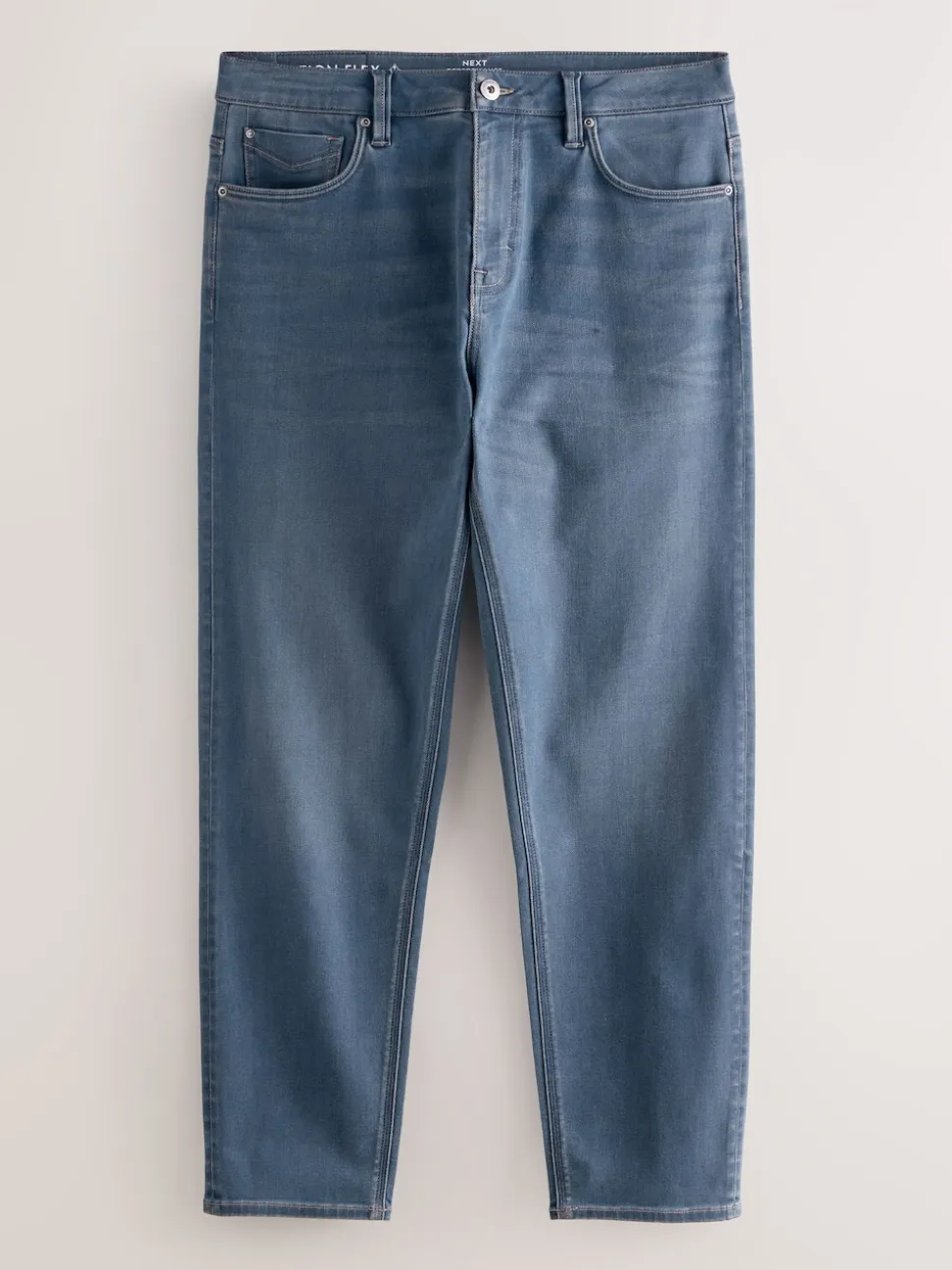 Dusky Blue Regular Tapered Fit Motionflex Jeans
