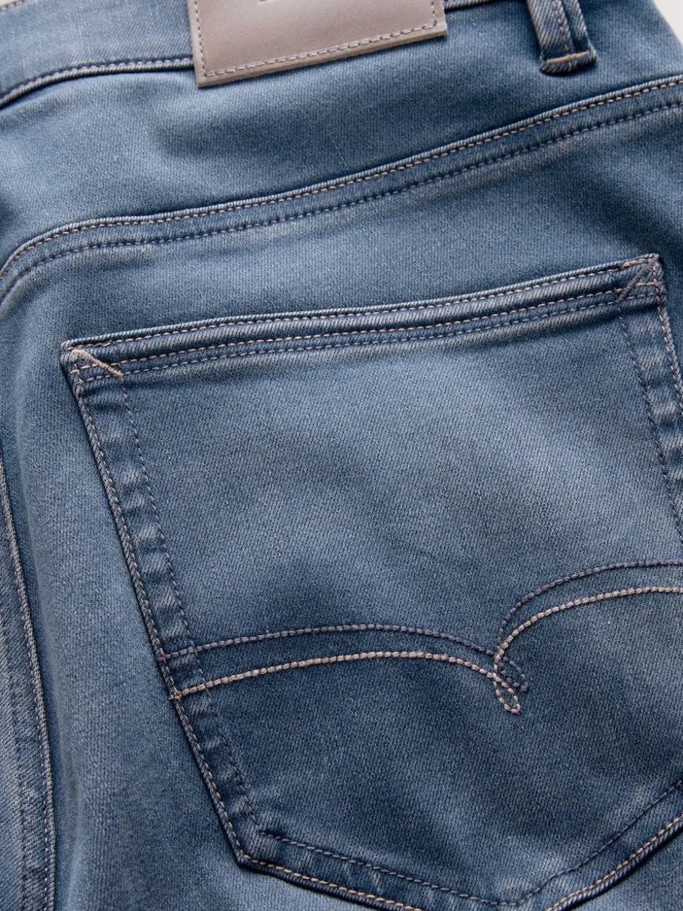 Dusky Blue Regular Tapered Fit Motionflex Jeans