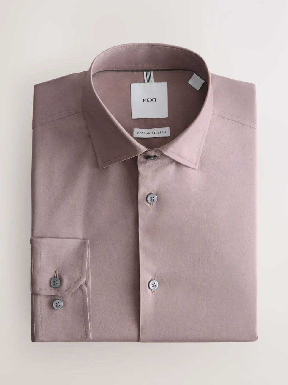 Dusky Pink Slim Fit Cotton Stretch Long Sleeve Formal Shirt