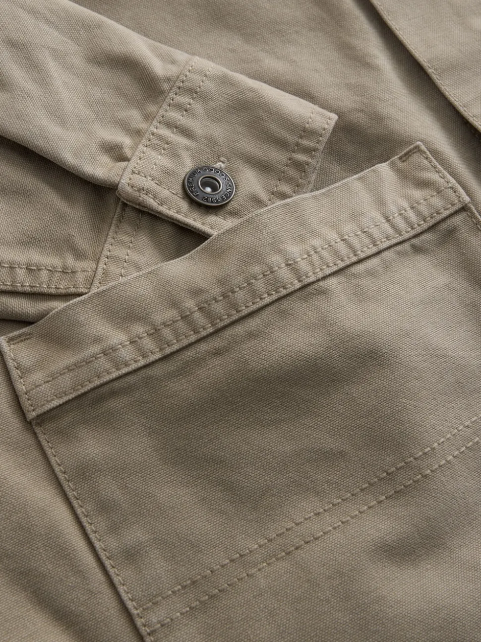Ecru Corduroy Collar Canvas Shacket Overshirt