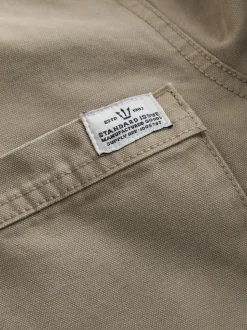 Ecru Corduroy Collar Canvas Shacket Overshirt