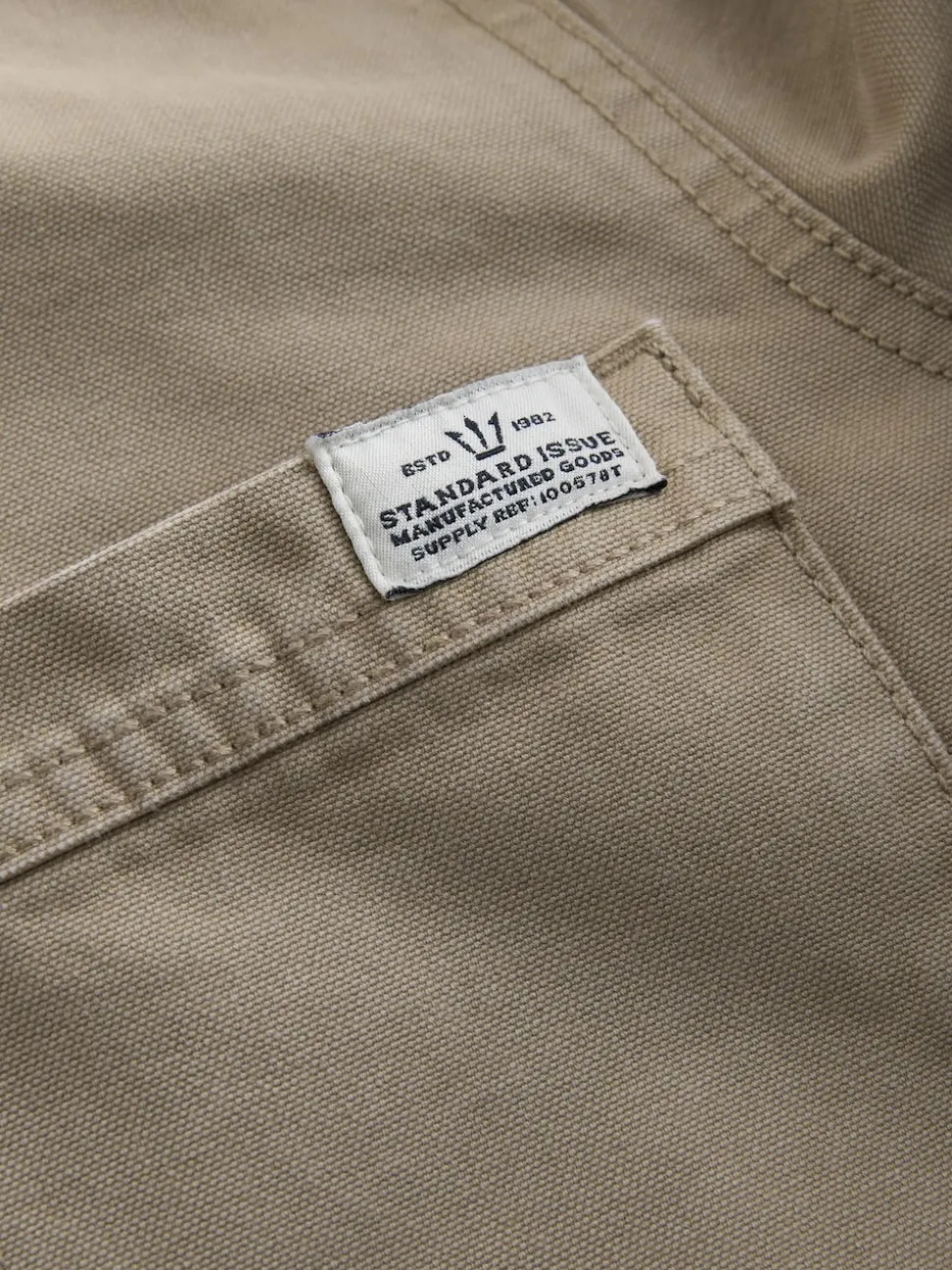 Ecru Corduroy Collar Canvas Shacket Overshirt