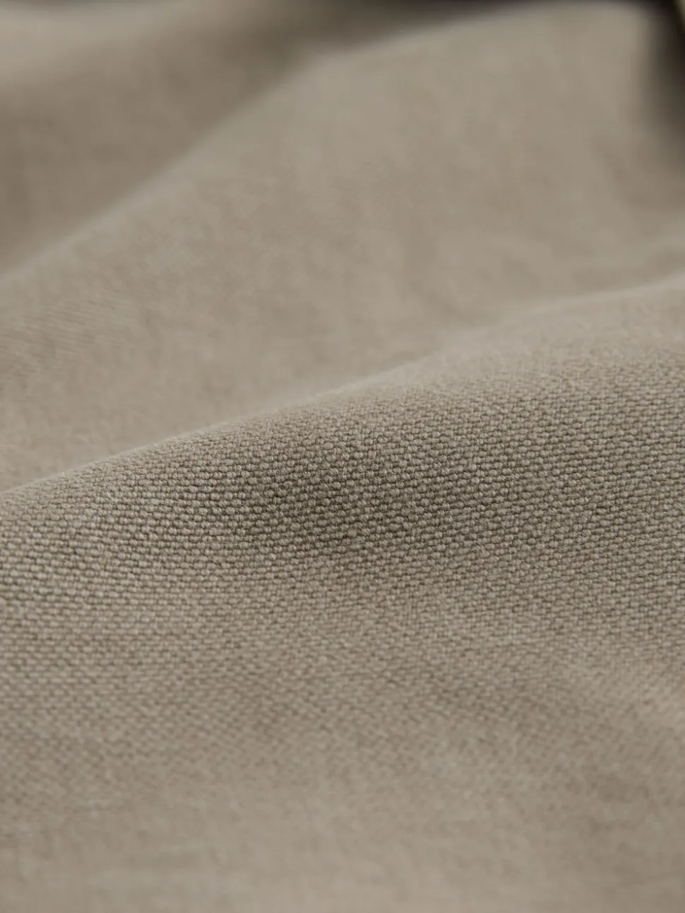Ecru Corduroy Collar Canvas Shacket Overshirt