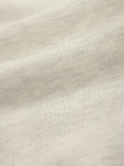 Ecru Marl Quarter Zip Cotton Rich Jersey Sweatshirt