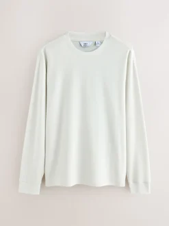 Ecru Micro Waffle Long Sleeve T-Shirt