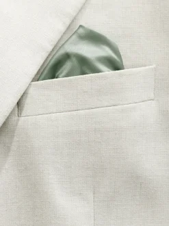 Ecru Tailored Fit Linen Blend Texture Suit Jacket
