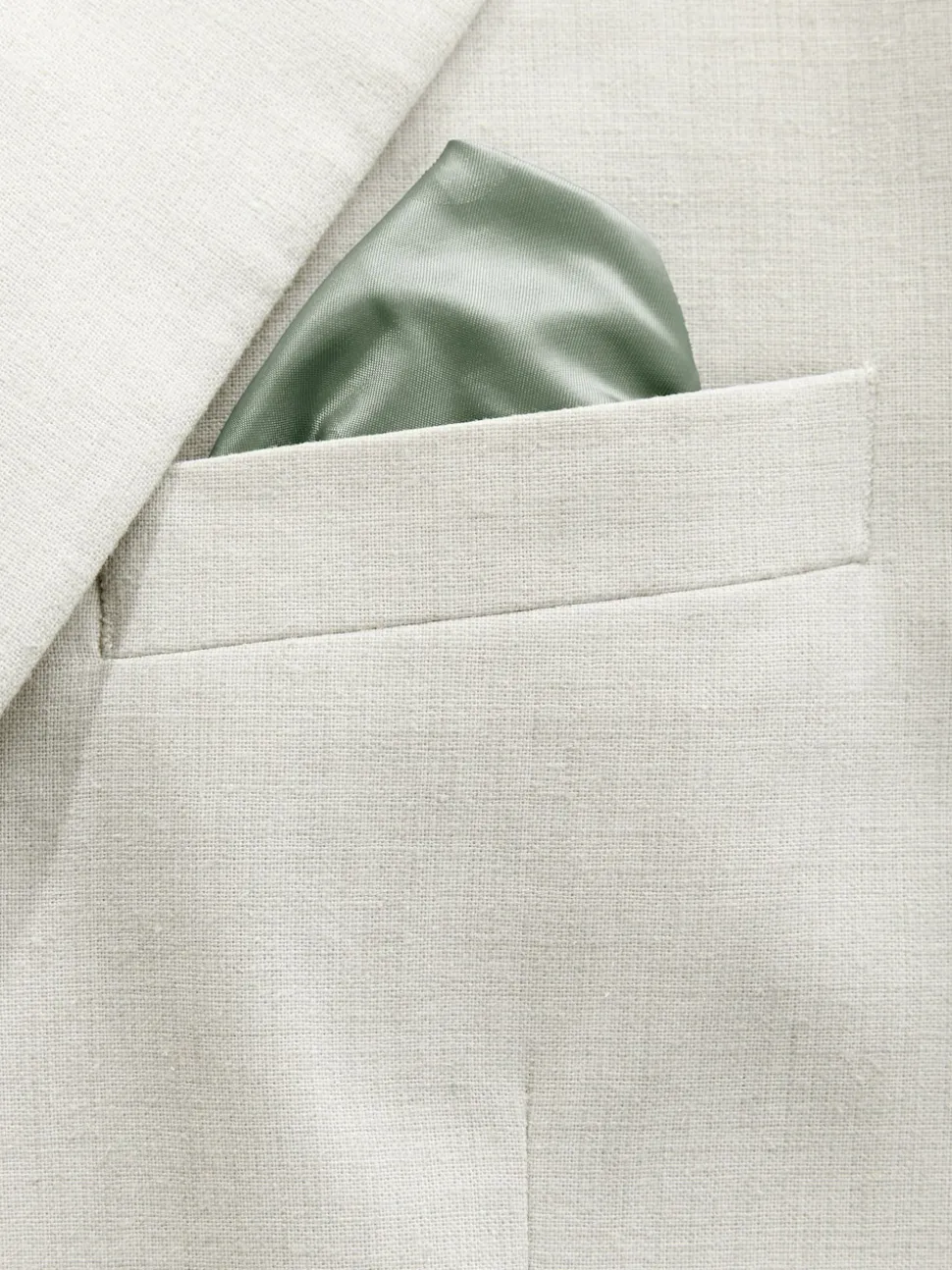 Ecru Tailored Fit Linen Blend Texture Suit Jacket