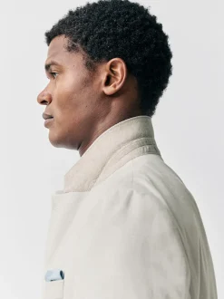 Ecru Tailored Fit Linen Blend Texture Suit Jacket