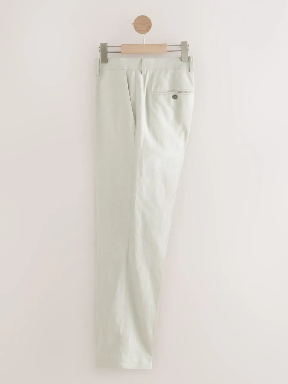 Ecru Tailored Fit Linen Blend Texture Suit Trousers