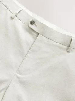 Ecru Tailored Fit Linen Blend Texture Suit Trousers