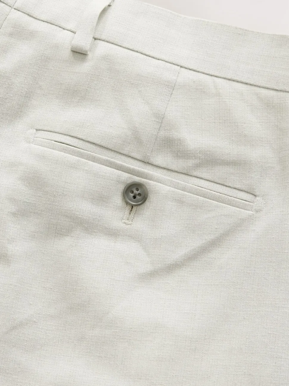 Ecru Tailored Fit Linen Blend Texture Suit Trousers