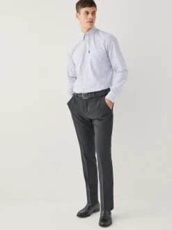 Ecru Tattersall Check Regular Fit Easy Iron Button Down Oxford Shirt