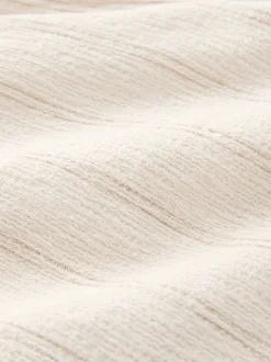 Ecru Textured Stripe Elasticated Waist Shorts
