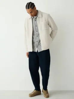 Ecru White Fleece Shacket