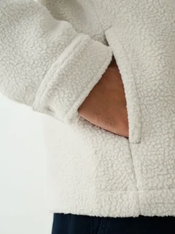 Ecru White Fleece Shacket