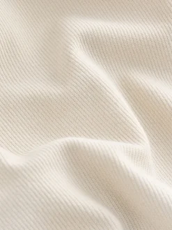 Ecru White Jersey Twill Popper Shacket