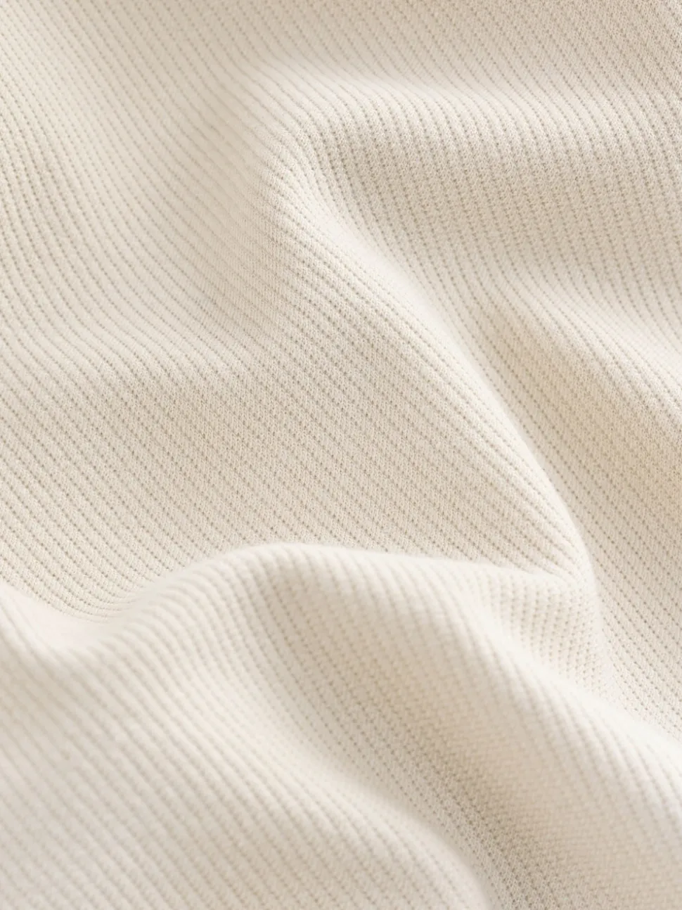 Ecru White Jersey Twill Popper Shacket