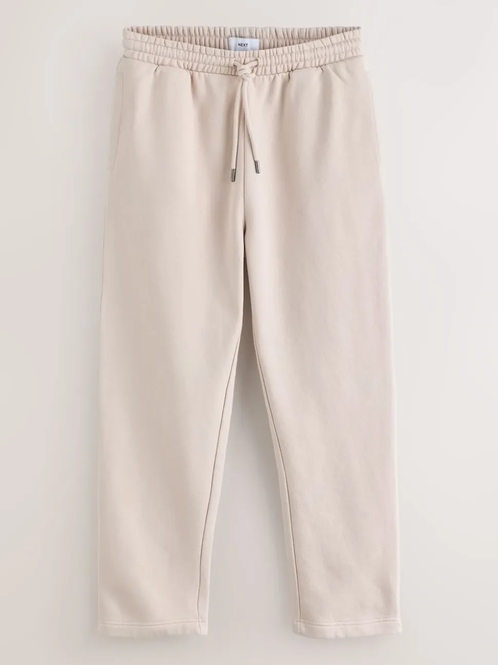 Ecru White Straight Fit Brushback Heavyweight Joggers