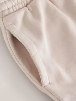 Ecru White Straight Fit Brushback Heavyweight Joggers