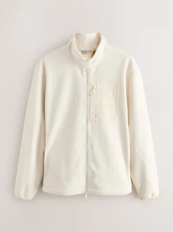 Ecru White Utility Style Polar Fleece