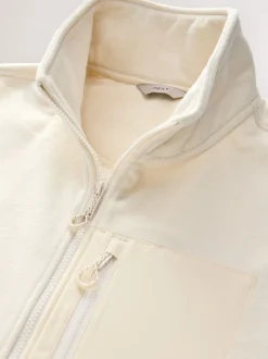 Ecru White Utility Style Polar Fleece