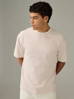Ecru White/Green/Rust Red Relaxed Fit Heavyweight T-Shirts 3 Pack