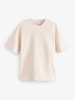 Ecru White/Green/Rust Red Relaxed Fit Heavyweight T-Shirts 3 Pack