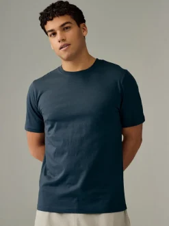 Ecru/Blue/Green/Neutral Mushroom/Grey/Stone Regular Fit Essential Cotton T-Shirts 6 Pack