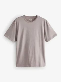 Ecru/Blue/Green/Neutral Mushroom/Grey/Stone Regular Fit Essential Cotton T-Shirts 6 Pack