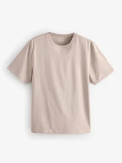 Ecru/Blue/Green/Neutral Mushroom/Grey/Stone Regular Fit Essential Cotton T-Shirts 6 Pack