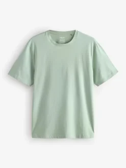 Ecru/Blue/Green/Neutral Mushroom/Grey/Stone Regular Fit Essential Cotton T-Shirts 6 Pack